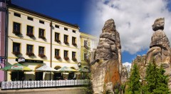 Zľava 50%: 3 alebo 6 dňový pobyt pre 2 osoby s polpenziou v Hoteli Praha v meste Broumov už od 69€. Spoznajte nádherné skalnaté miesta Broumovska a Adršpašských skál v severných Čechách. Zľava 50%.